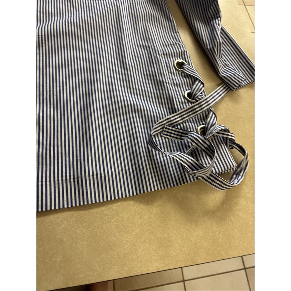Banana Republic Blue And White Striped top With Side Ties- womens Size Small NWT - Picture 5 of 8